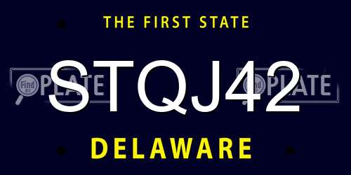 STQJ42 Delaware License Plate