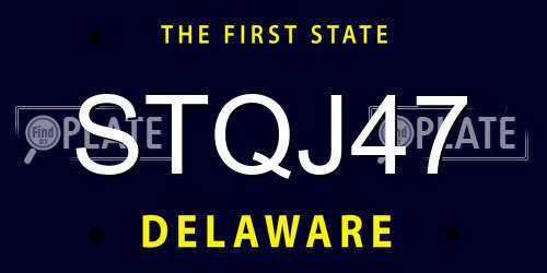 STQJ47 Delaware License Plate
