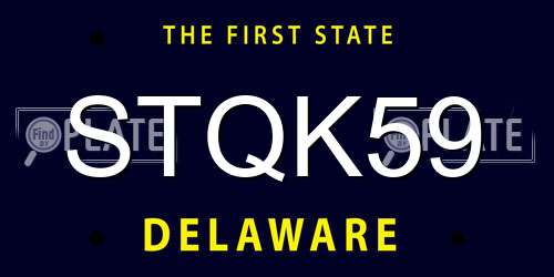 STQK59 Delaware License Plate