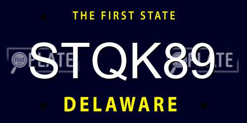 STQK89 Delaware License Plate