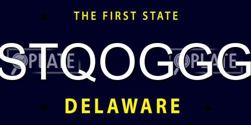 STQOGGG Delaware License Plate
