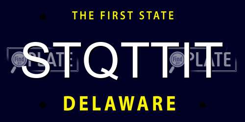 STQTTIT Delaware License Plate