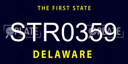 STR0359 Delaware License Plate