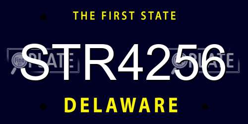STR4256 Delaware License Plate