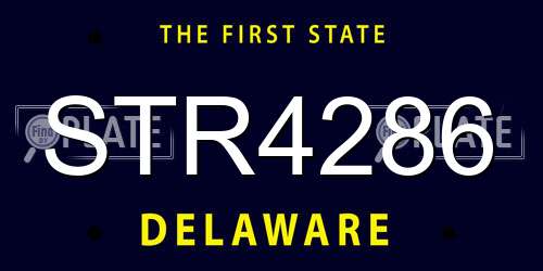 STR4286 Delaware License Plate