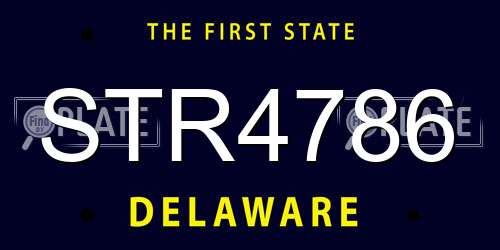 STR4786 Delaware License Plate