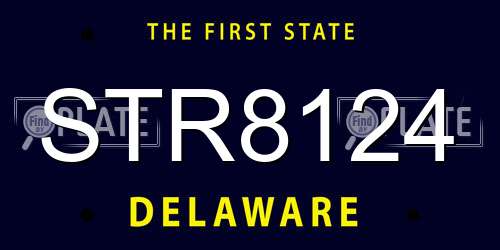 STR8124 Delaware License Plate