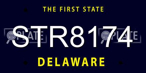 STR8174 Delaware License Plate