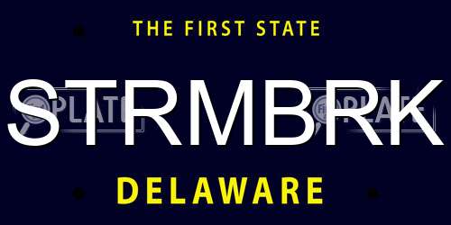 STRMBRK Delaware License Plate
