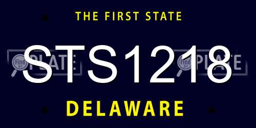 STS1218 Delaware License Plate