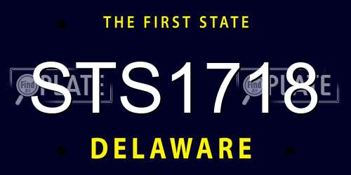 STS1718 Delaware License Plate