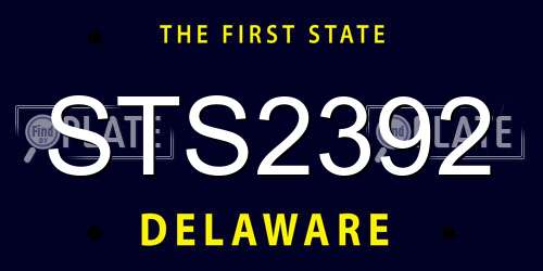 STS2392 Delaware License Plate