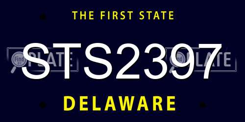 STS2397 Delaware License Plate