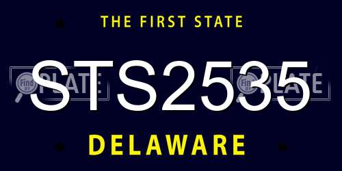 STS2535 Delaware License Plate