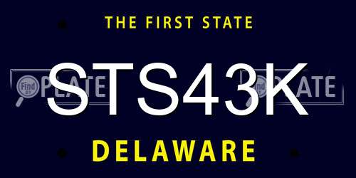 STS43K Delaware License Plate