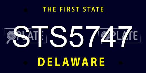 STS5747 Delaware License Plate
