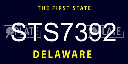 STS7392 Delaware License Plate
