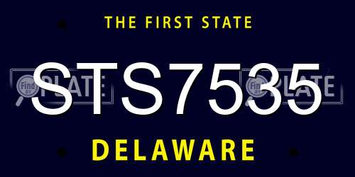 STS7535 Delaware License Plate