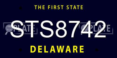 STS8742 Delaware License Plate