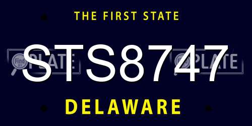 STS8747 Delaware License Plate