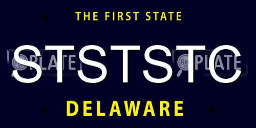 STSTSTC Delaware License Plate