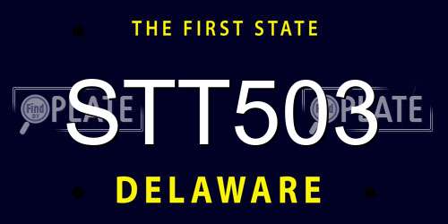 STT503 Delaware License Plate