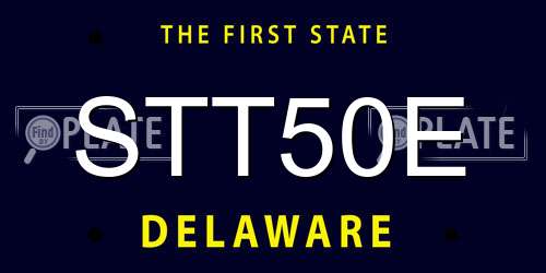 STT50E Delaware License Plate