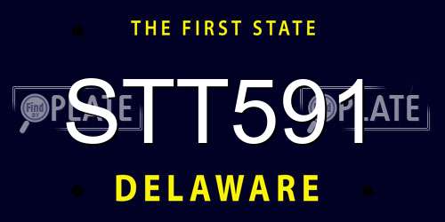 STT591 Delaware License Plate