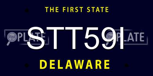 STT59I Delaware License Plate