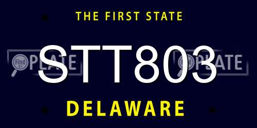 STT803 Delaware License Plate