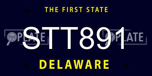 STT891 Delaware License Plate