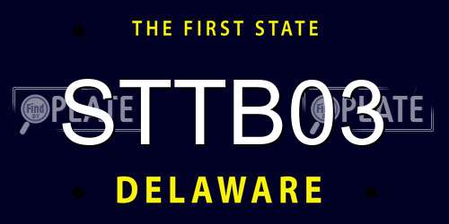 STTB03 Delaware License Plate