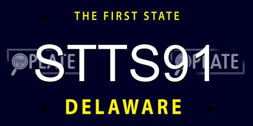 STTS91 Delaware License Plate