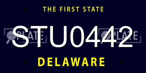 STU0442 Delaware License Plate