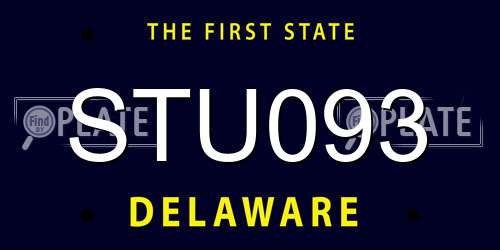 STU093 Delaware License Plate