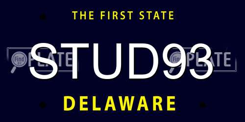 STUD93 Delaware License Plate
