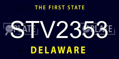STV2353 Delaware License Plate