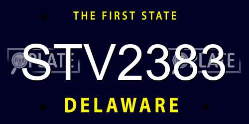 STV2383 Delaware License Plate