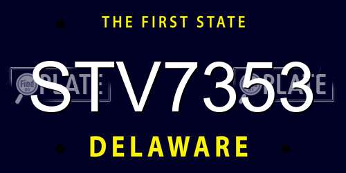 STV7353 Delaware License Plate