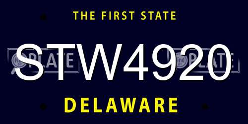 STW4920 Delaware License Plate