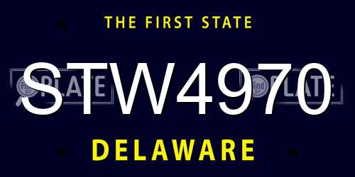 STW4970 Delaware License Plate