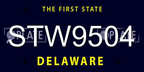 STW9504 Delaware License Plate