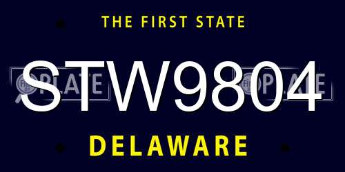 STW9804 Delaware License Plate