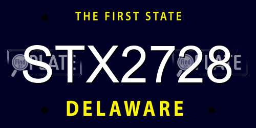 STX2728 Delaware License Plate