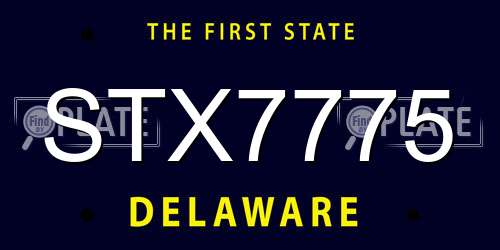 STX7775 Delaware License Plate