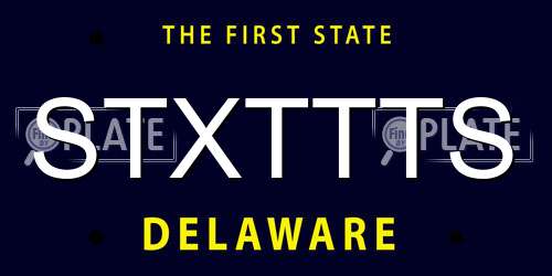 STXTTTS Delaware License Plate