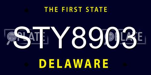 STY8903 Delaware License Plate
