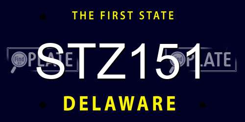 STZ151 Delaware License Plate