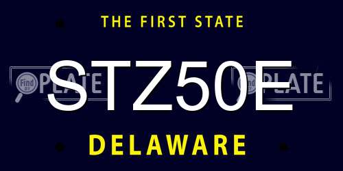 STZ50E Delaware License Plate