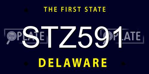 STZ591 Delaware License Plate